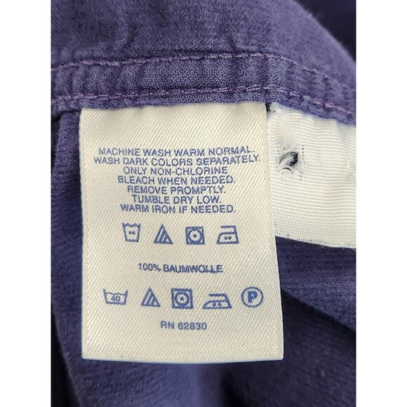 Land's End Corduroy Shirt Men's XL 17-17.5 Blue Long Sleeve Button Up Pockets - Picture 6 of 8